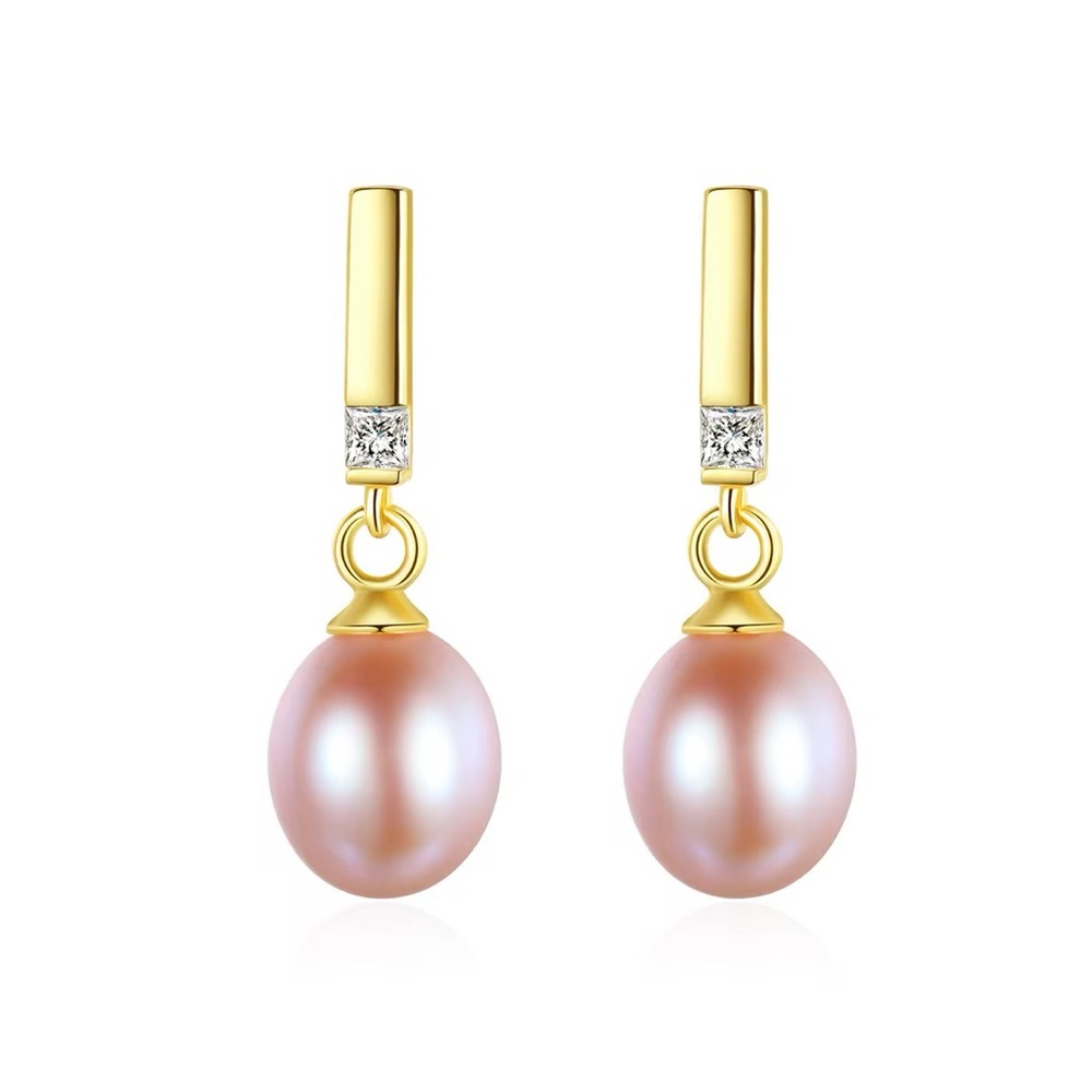 •Exquisitely Designed 2 Blend Luxury High-End Geometric Freshwater Pearl Earring